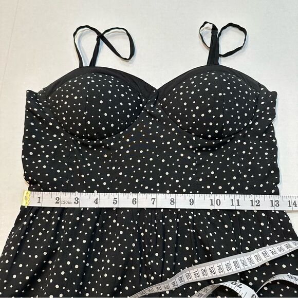 Band of Gypsies Jumpsuit Black White Polka Dot Wide Leg Smocked Back Size S - Picture 10 of 11